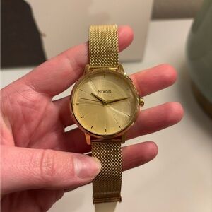 Nixon Gold-Tone Mesh Band Watch